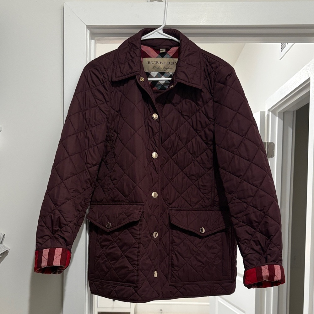 Burberry Deep Burgundy Quilted Jacket